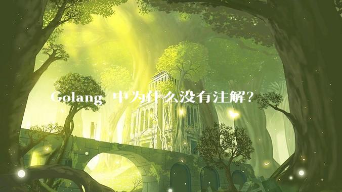 Golang 中为什么没有注解?